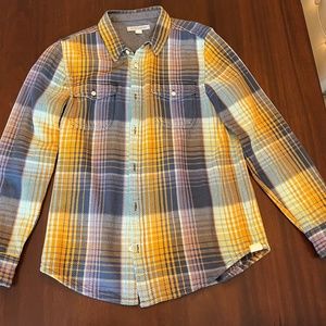 Outerknown Blanket Shirt in Cumin Rogue Plaid Mens Size L